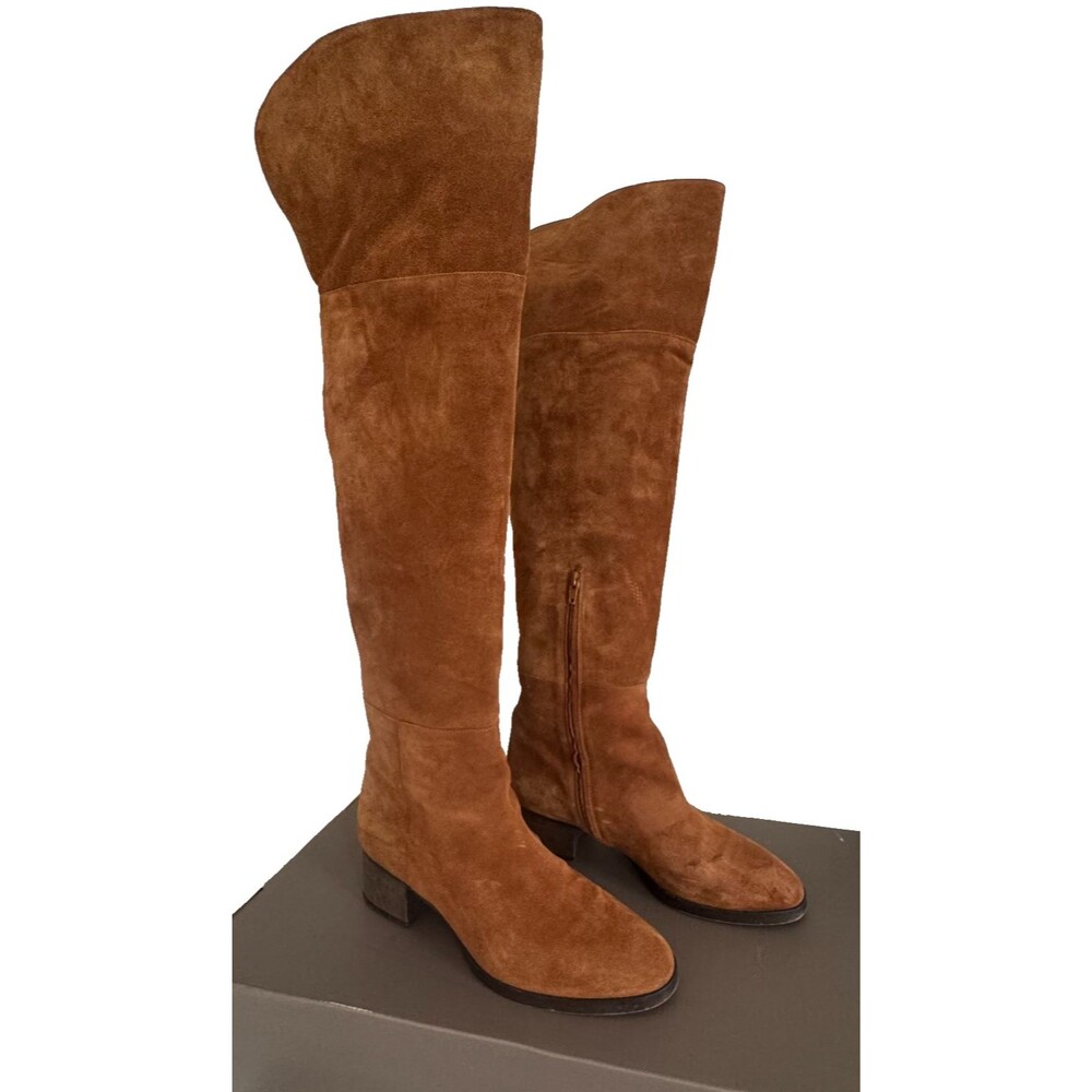 J.Crew Brown Suede Leather Over the Knee Riding Boots Women's 9.5